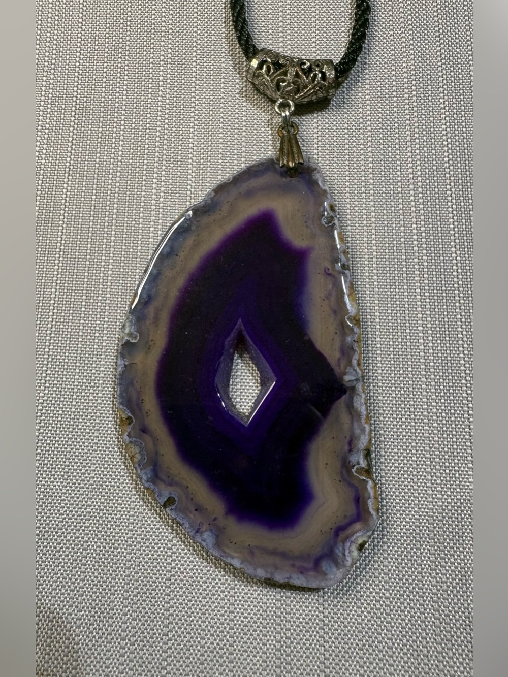 Purple agate necklace